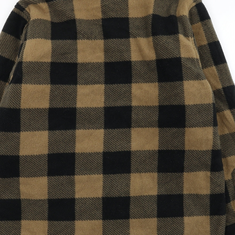 Dickies Mens Brown Check Jacket Size M Button