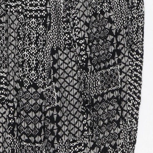 Intuition Womens Black Geometric Viscose Sweatpants Trousers Size 12 L27 in Regular Drawstring
