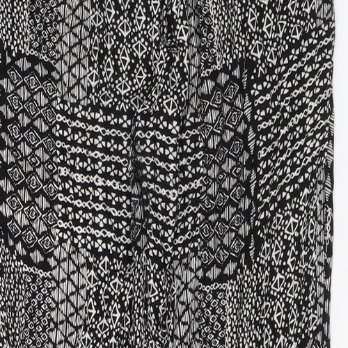 Intuition Womens Black Geometric Viscose Sweatpants Trousers Size 12 L27 in Regular Drawstring