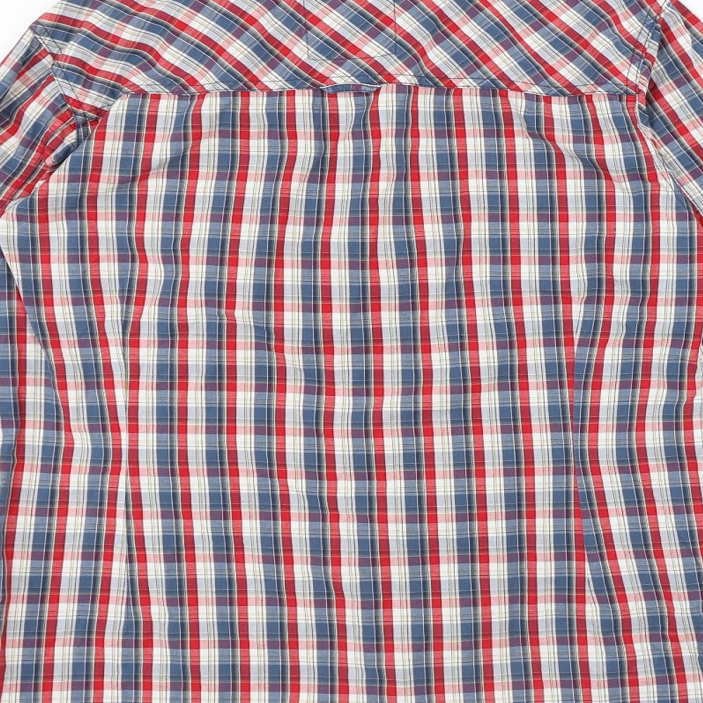 Tokyo Laundry Mens Multicoloured Plaid Cotton Button-Up Size M Collared Button