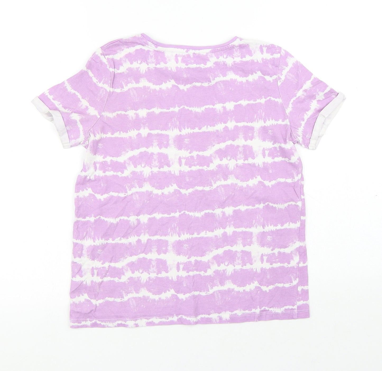 Primark Girls Purple Cotton Basic T-Shirt Size 11-12 Years Round Neck Pullover - Los Angeles Tie Dye