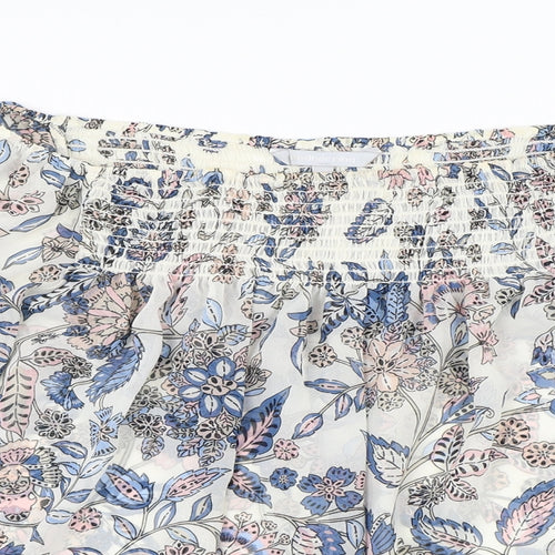 Red Herring Womens Multicoloured Floral Polyester Basic Blouse Size 14 Square Neck - Flowers