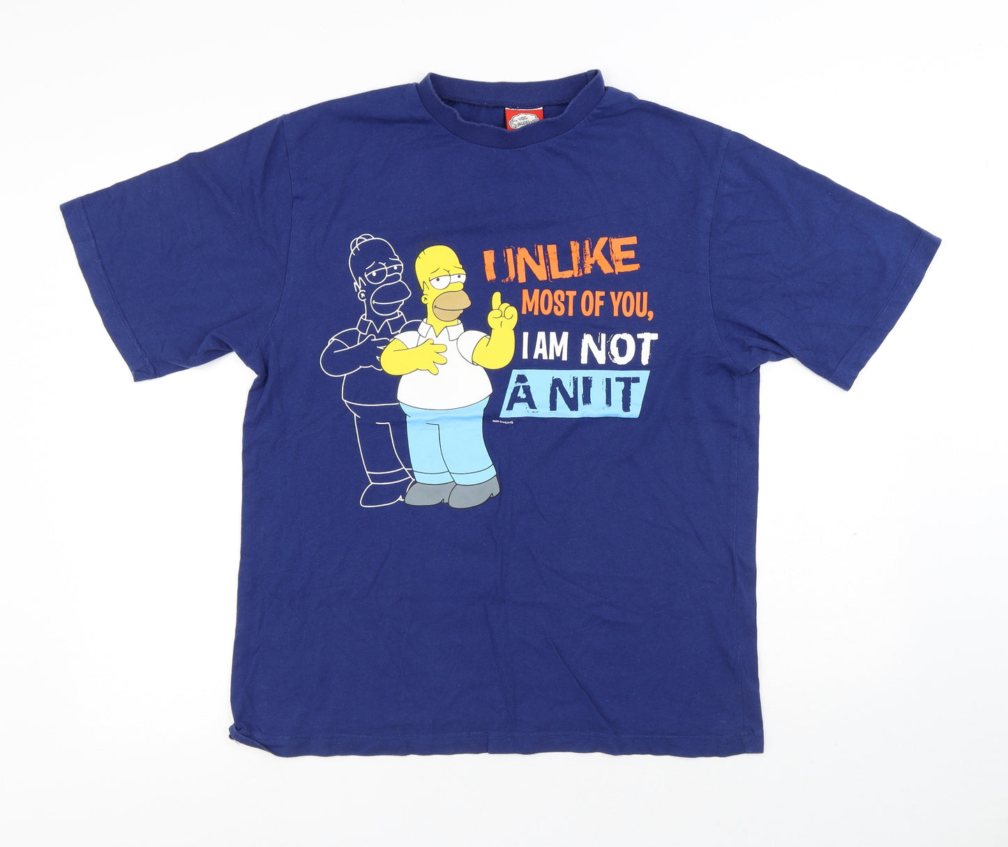 The Simpsons Mens Blue Cotton T-Shirt Size M Round Neck