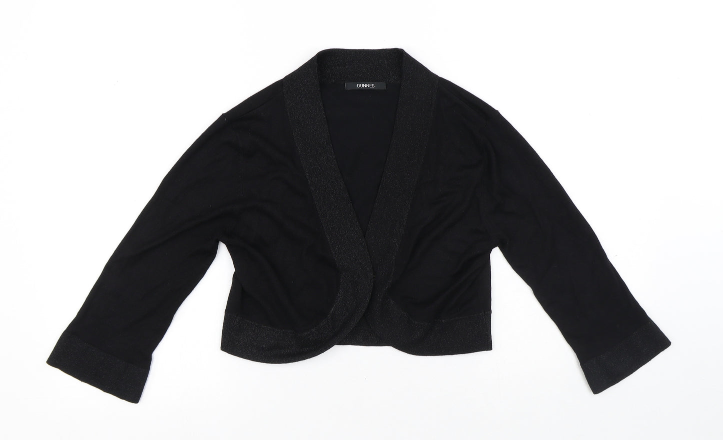 Dunnes Store Womens Black V-Neck Viscose Shrug Jumper Size 10