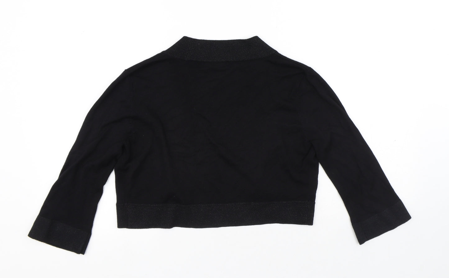 Dunnes Store Womens Black V-Neck Viscose Shrug Jumper Size 10