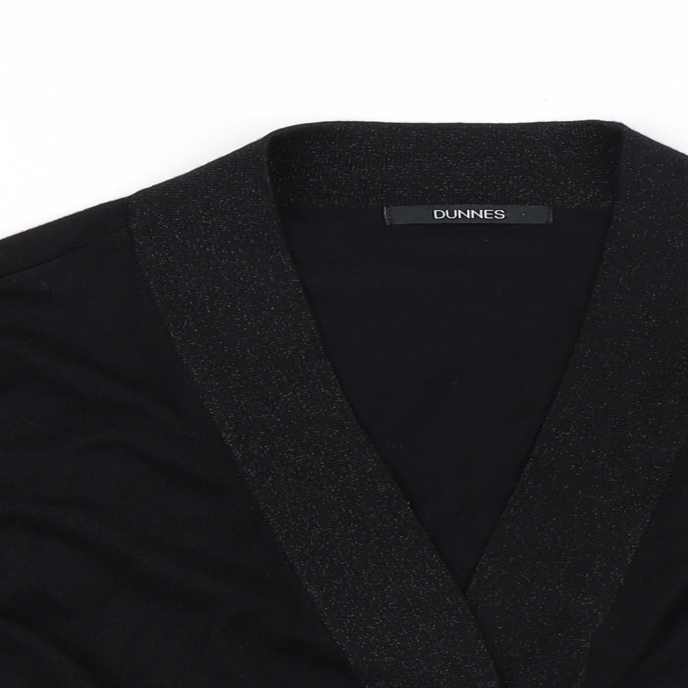 Dunnes Store Womens Black V-Neck Viscose Shrug Jumper Size 10
