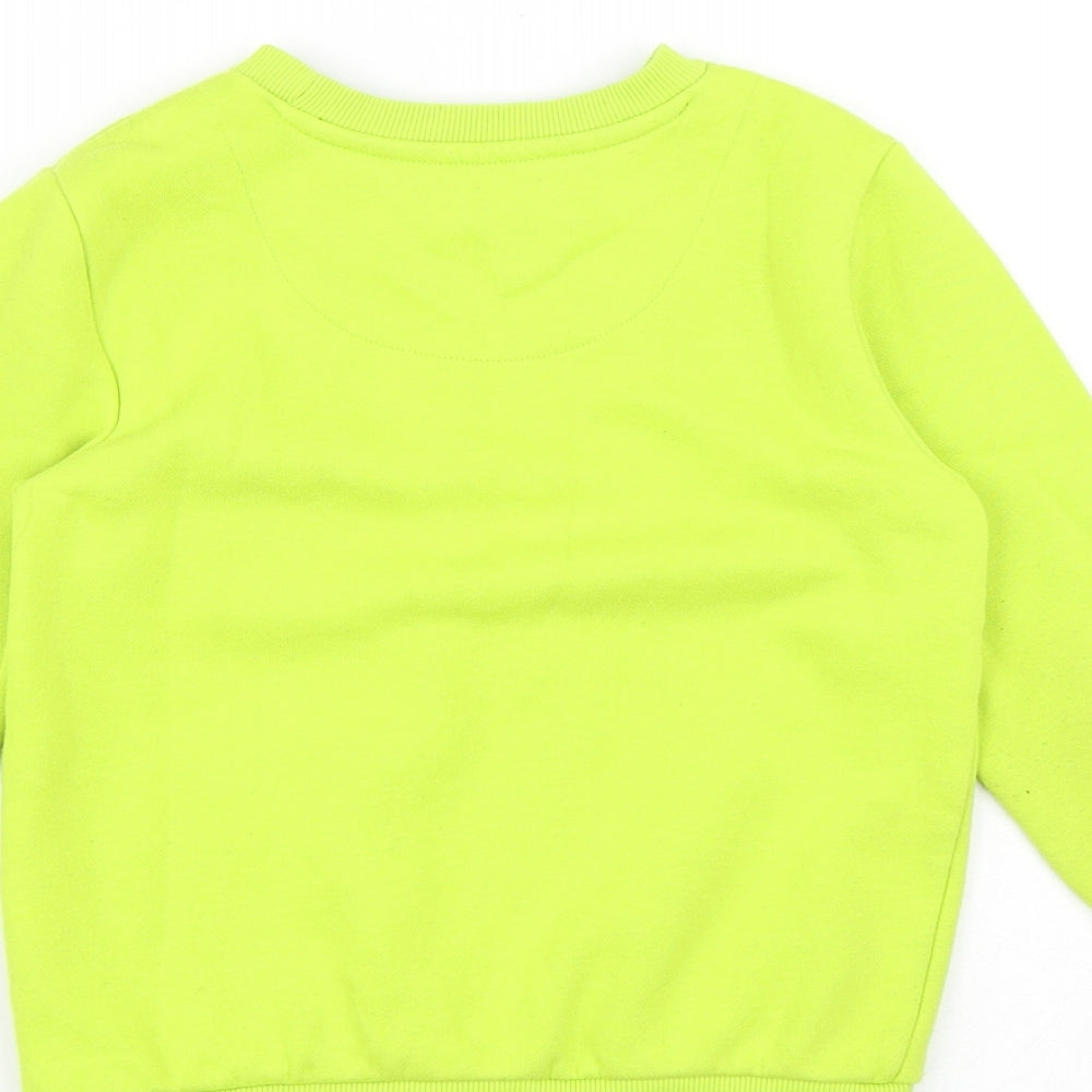 F&F Boys Green Cotton Pullover Sweatshirt Size 5-6 Years - Part Time Monster