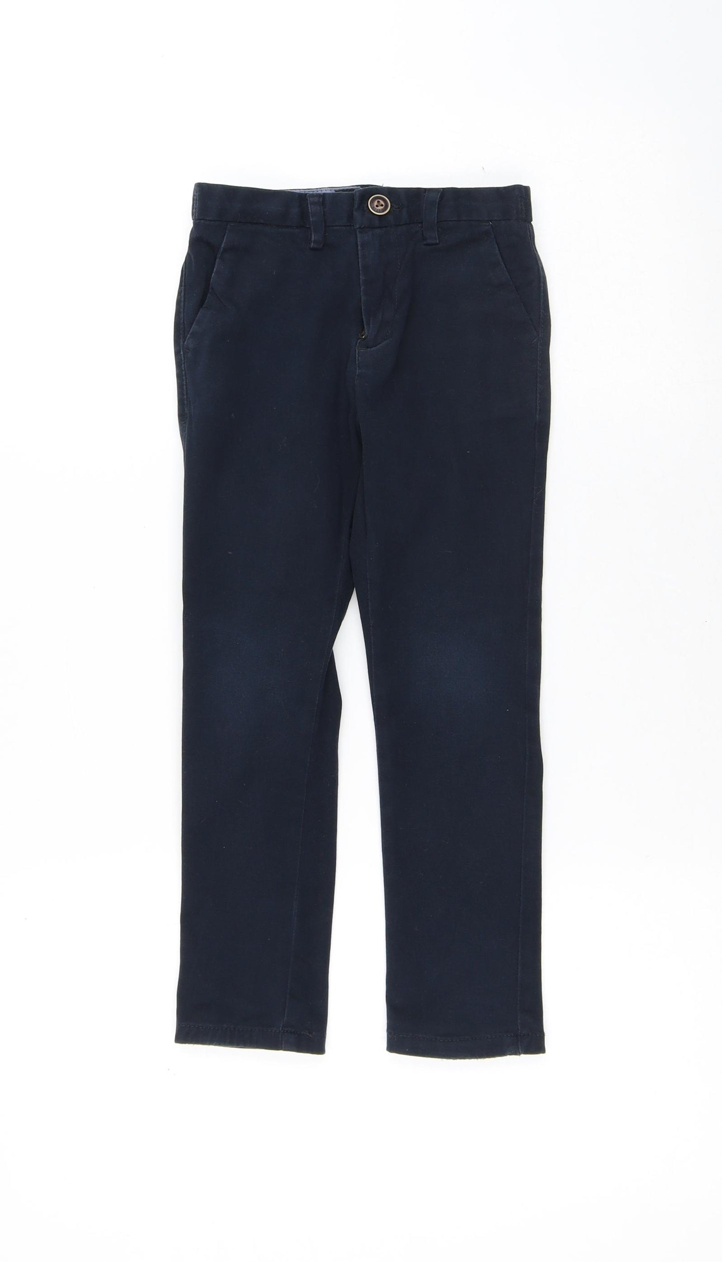NEXT Boys Blue Cotton Chino Trousers Size 5 Years Regular Button