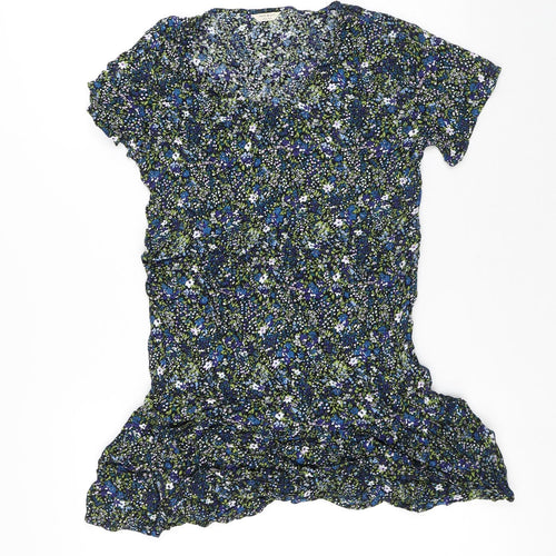 Jack Wills Womens Multicoloured Floral Viscose T-Shirt Dress Size 6 Round Neck - Flowers