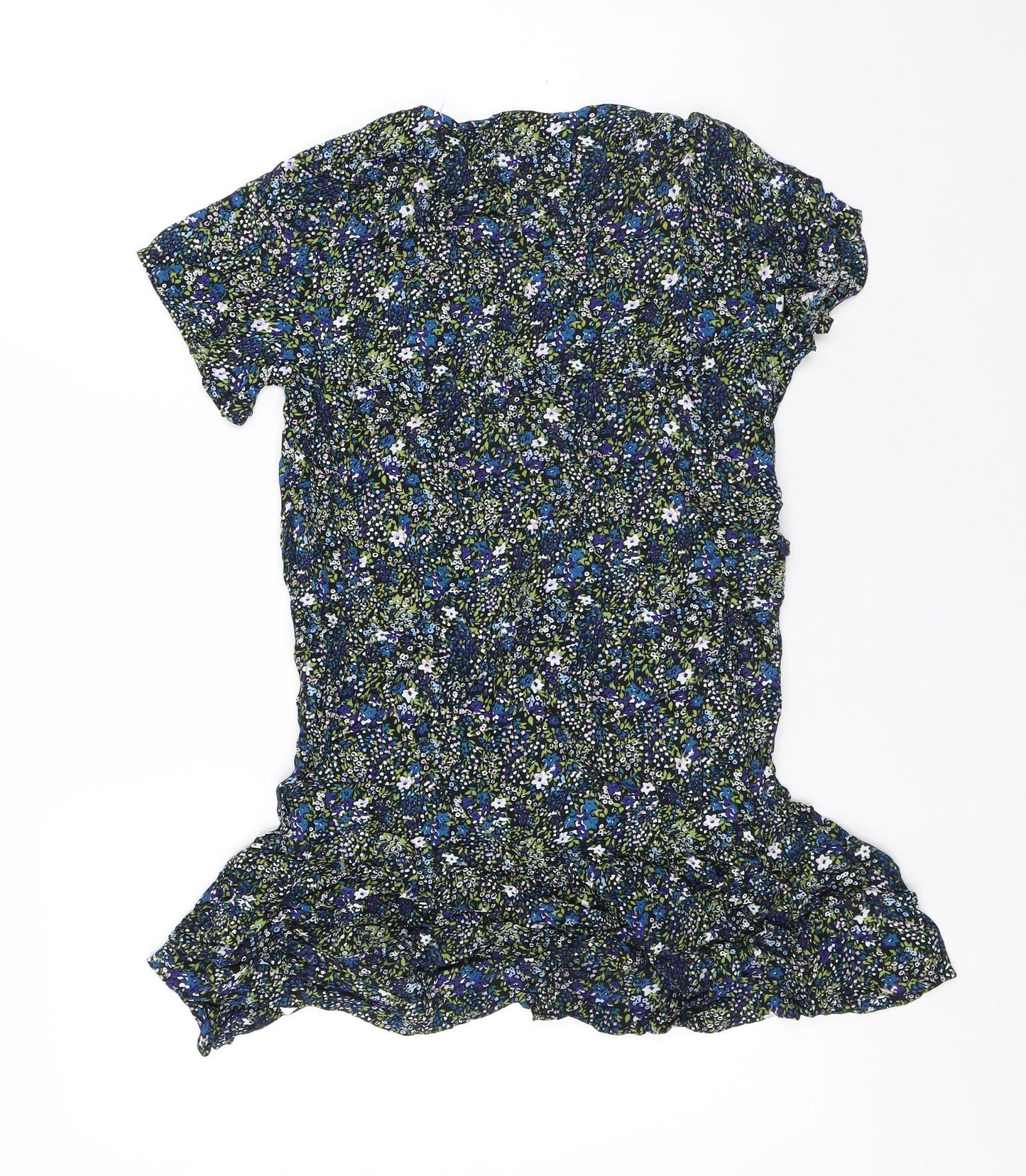 Jack Wills Womens Multicoloured Floral Viscose T-Shirt Dress Size 6 Round Neck - Flowers