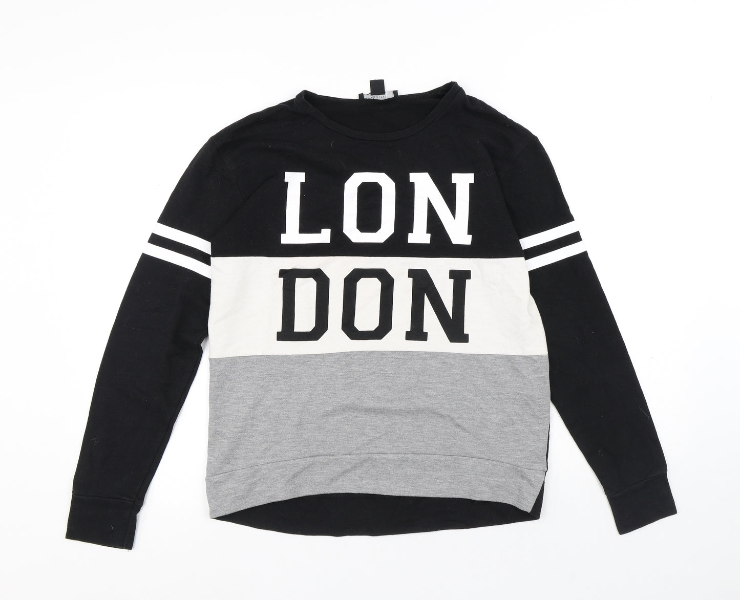 Atmosphere Womens Black Colourblock Cotton Pullover Sweatshirt Size 6 - London