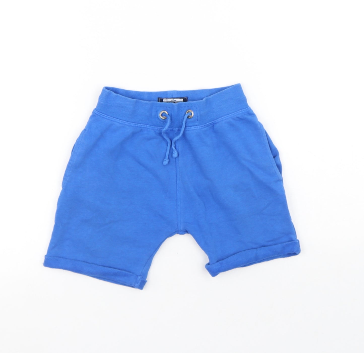 NEXT Boys Blue Cotton Sweat Shorts Size 4-5 Years Regular Drawstring
