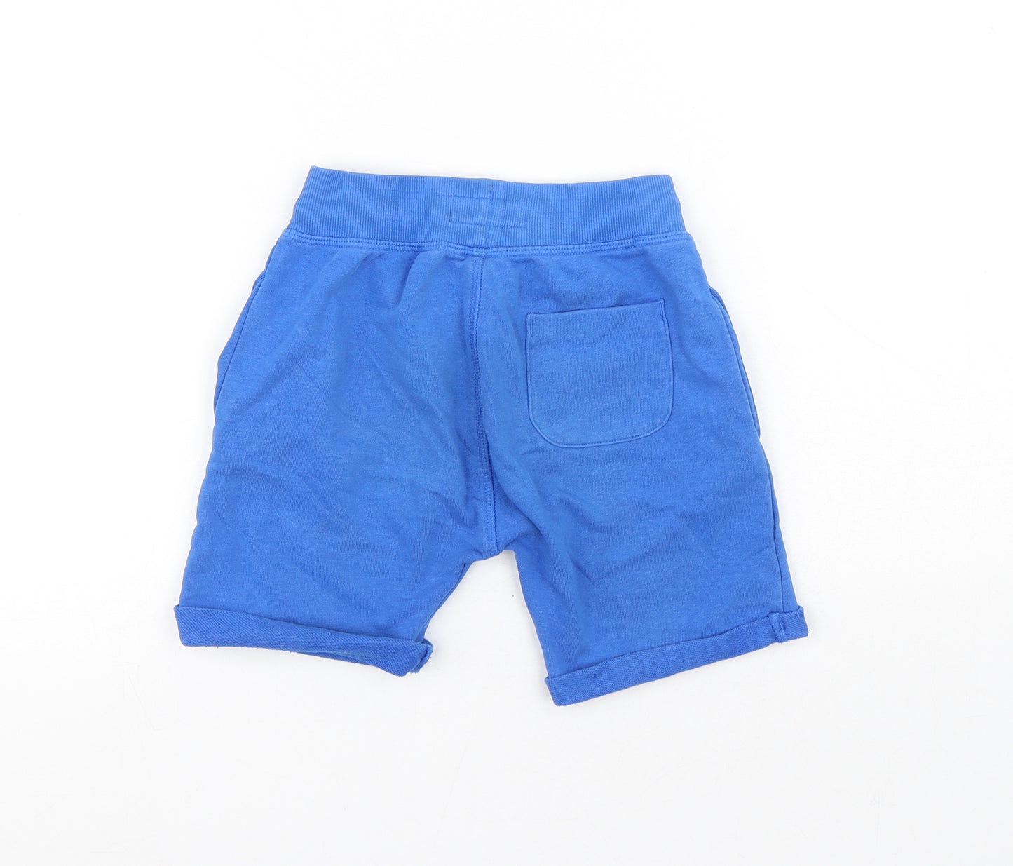 NEXT Boys Blue Cotton Sweat Shorts Size 4-5 Years Regular Drawstring