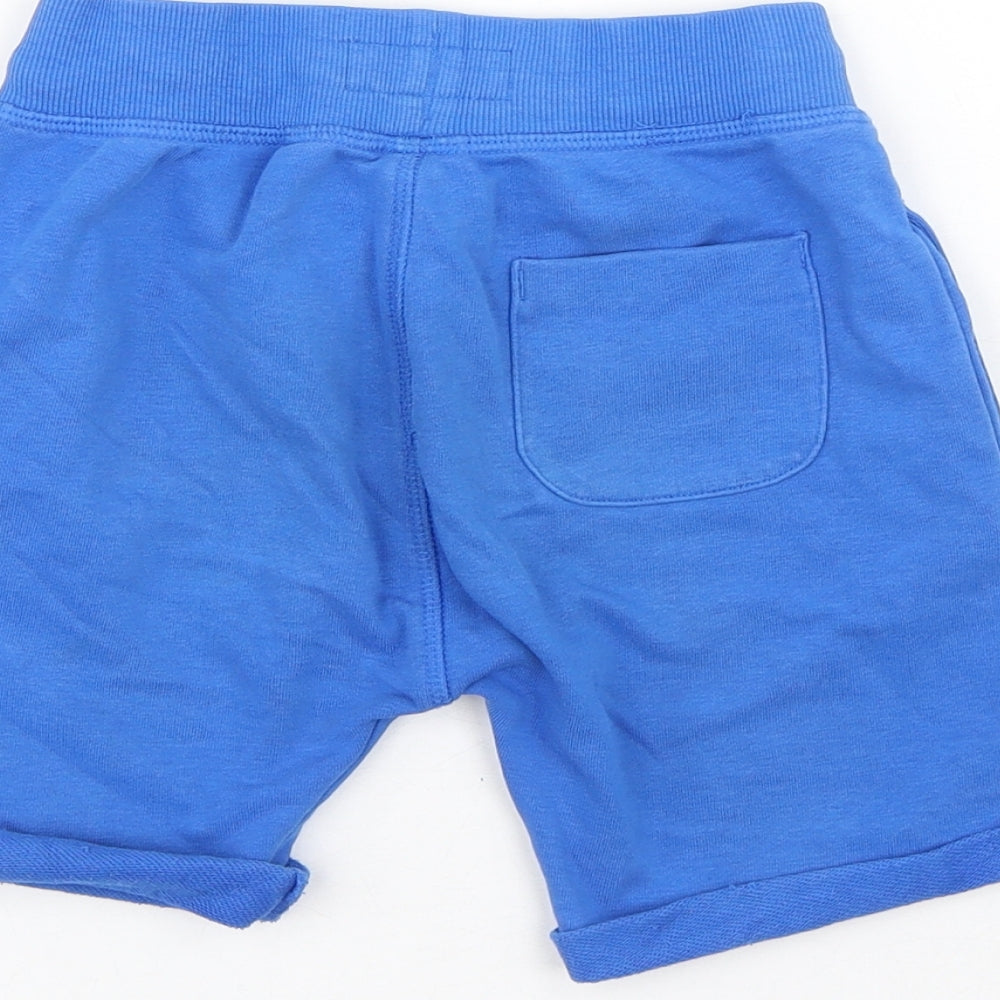 NEXT Boys Blue Cotton Sweat Shorts Size 4-5 Years Regular Drawstring