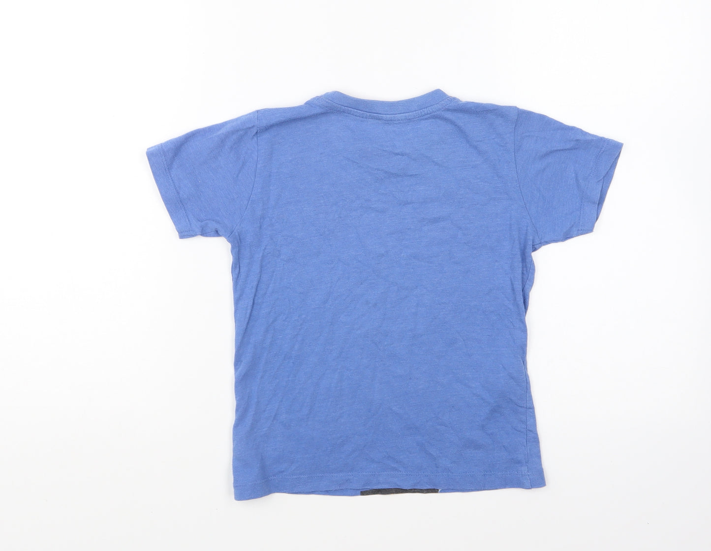 Dunnes Stores Boys Blue Cotton Basic T-Shirt Size 5 Years Round Neck Pullover - Too Cool For School