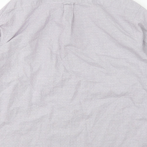 Industrie Mens Purple Striped Cotton Button-Up Size M Collared Button