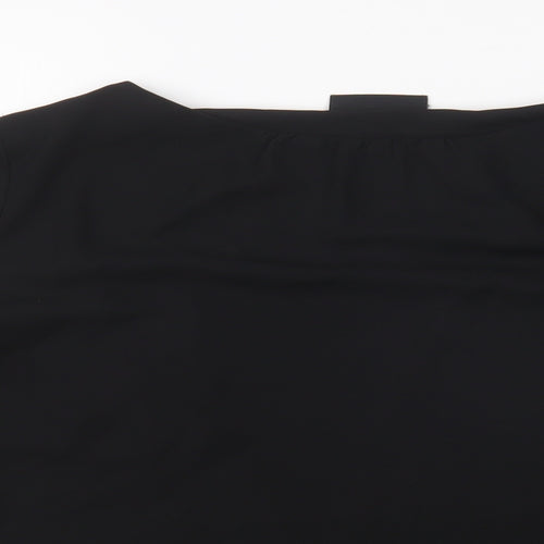 Wallis Womens Black Polyester Basic Blouse Size 12 Boat Neck - Flared Cuff