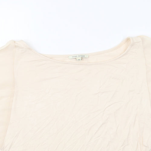 River Island Womens Beige Viscose Basic Blouse Size 10 Boat Neck