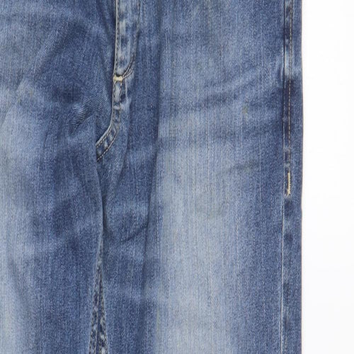 JACK & JONES Mens Blue Cotton Skinny Jeans Size 32 in L32 in Regular Button