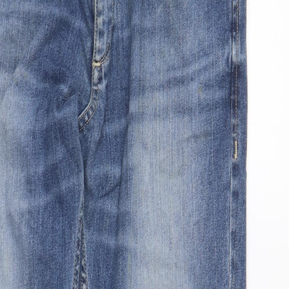 JACK & JONES Mens Blue Cotton Skinny Jeans Size 32 in L32 in Regular Button