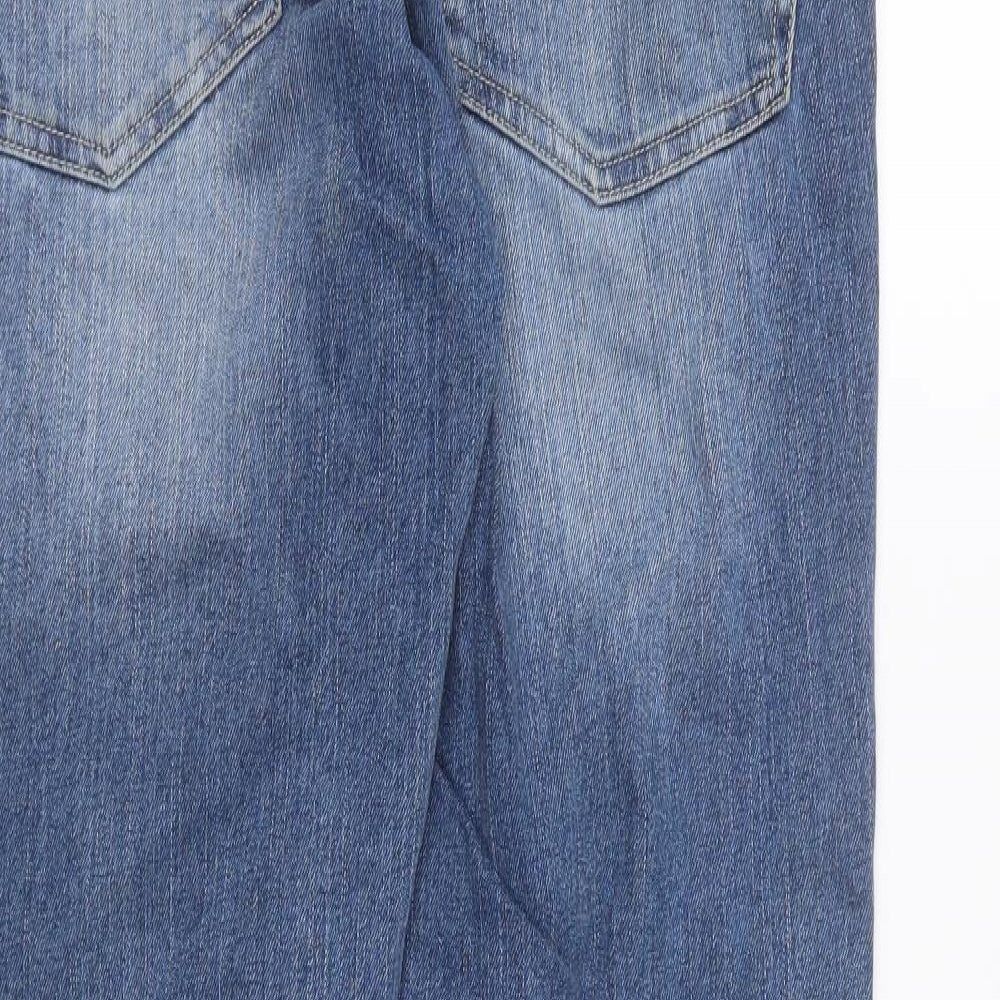 JACK & JONES Mens Blue Cotton Skinny Jeans Size 32 in L32 in Regular Button