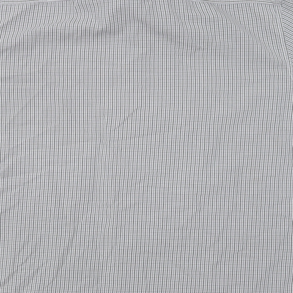 Dunnes Stores Mens Grey Striped Polyester Button-Up Size XL Collared Button