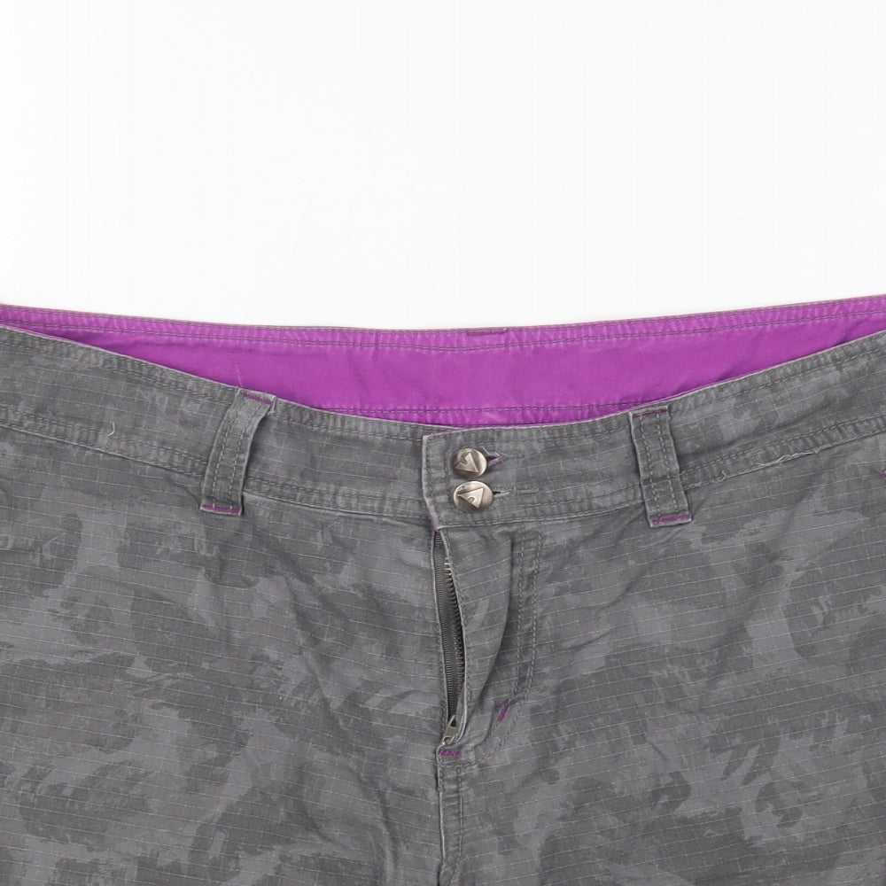 AIRWALK Womens Grey Camouflage Cotton Chino Shorts Size 12 L5 in Regular Button
