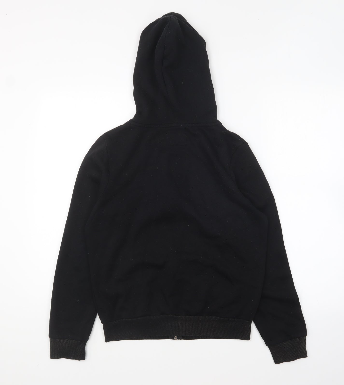 Primark Womens Black Cotton Full Zip Hoodie Size 8 Zip