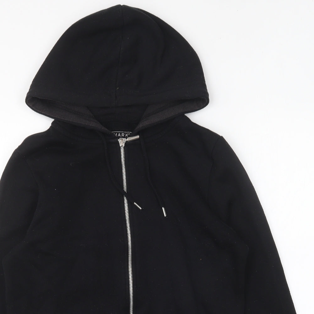 Primark Womens Black Cotton Full Zip Hoodie Size 8 Zip