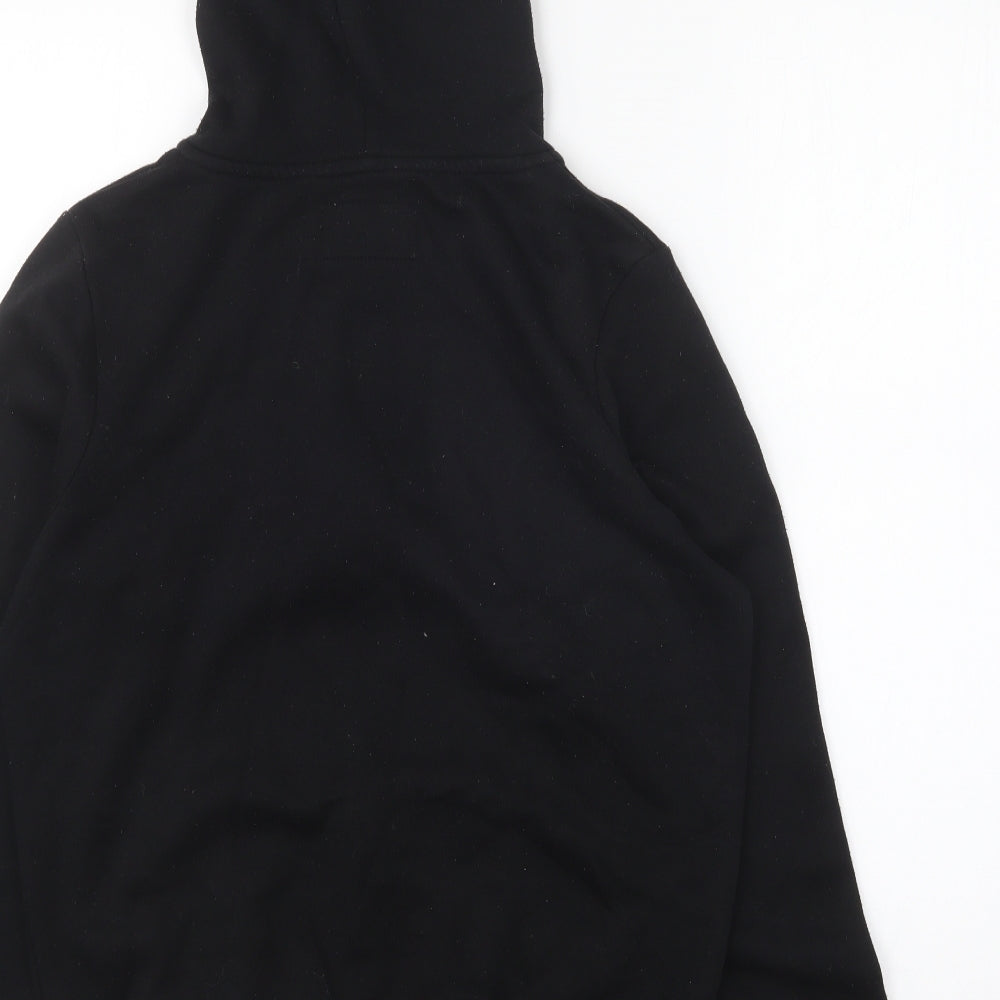 Primark Womens Black Cotton Full Zip Hoodie Size 8 Zip