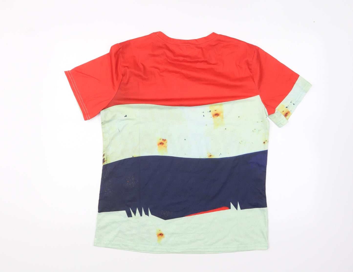 Preworn Mens Multicoloured Polyester T-Shirt Size M Round Neck - Esso