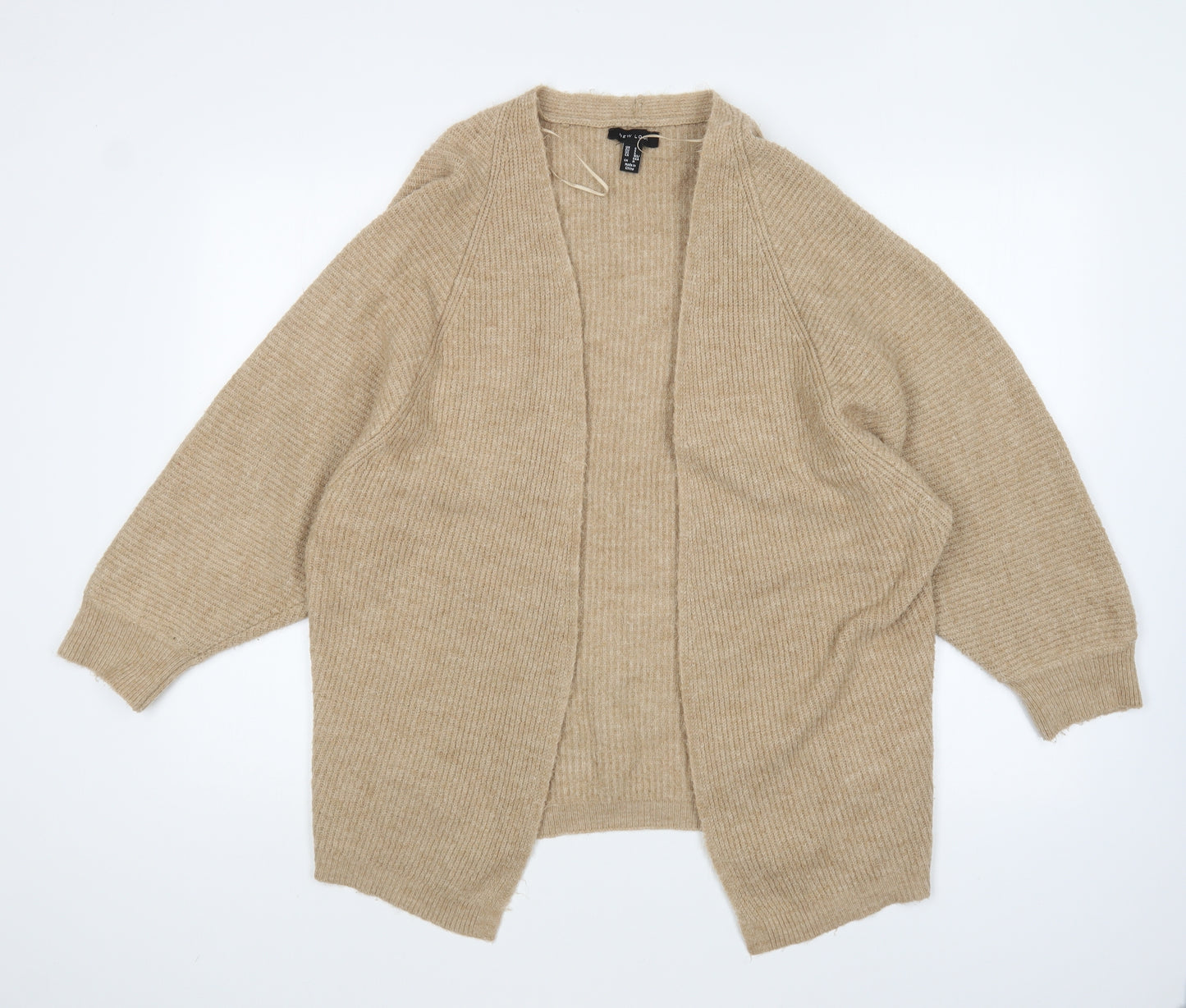New Look Womens Brown V-Neck Acrylic Cardigan Jumper Size S