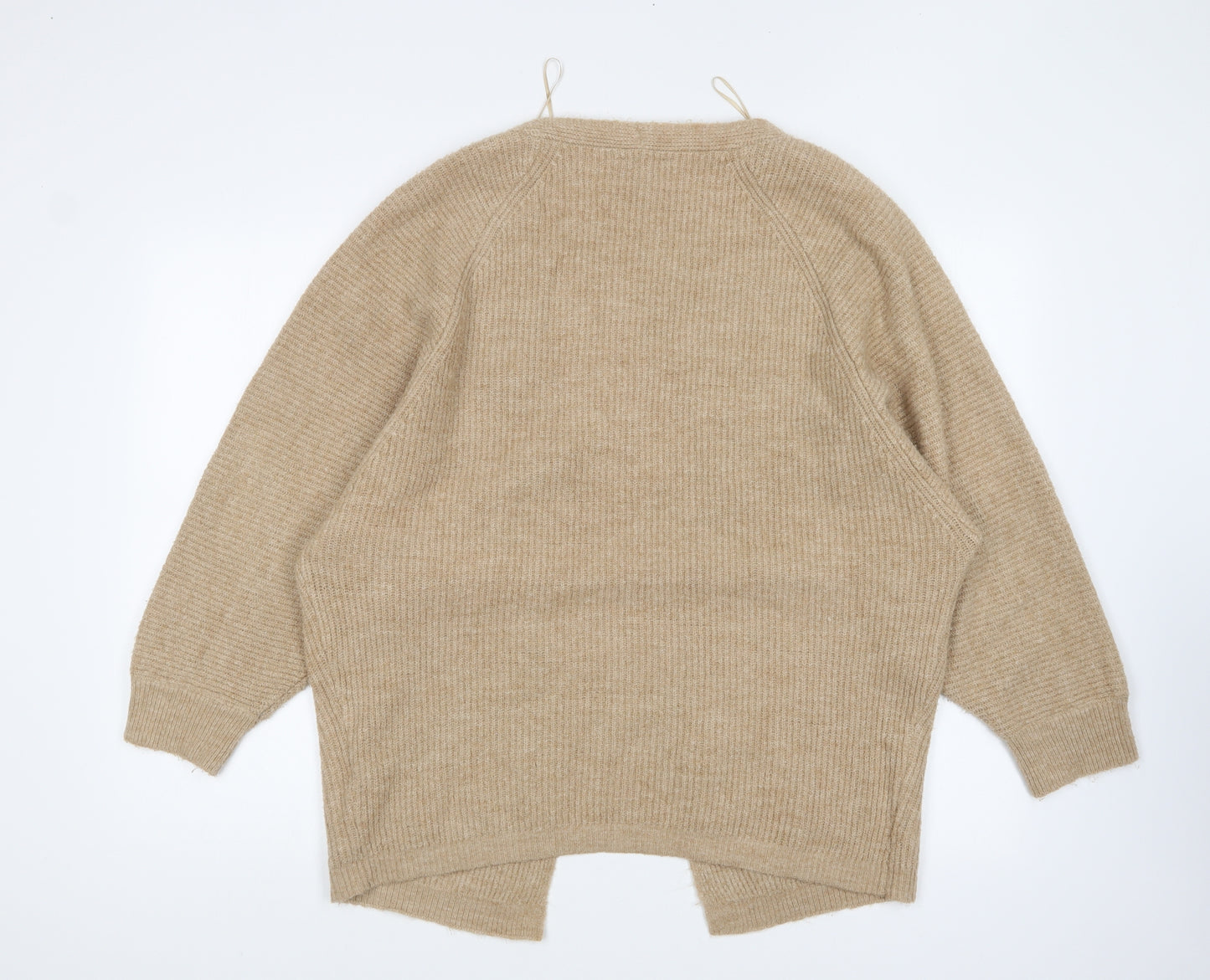 New Look Womens Brown V-Neck Acrylic Cardigan Jumper Size S