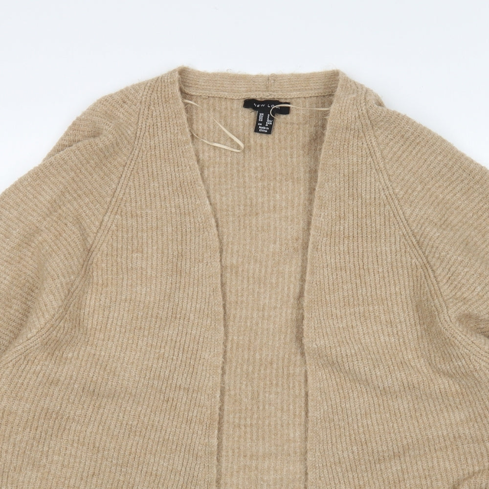 New Look Womens Brown V-Neck Acrylic Cardigan Jumper Size S