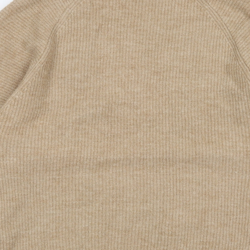 New Look Womens Brown V-Neck Acrylic Cardigan Jumper Size S
