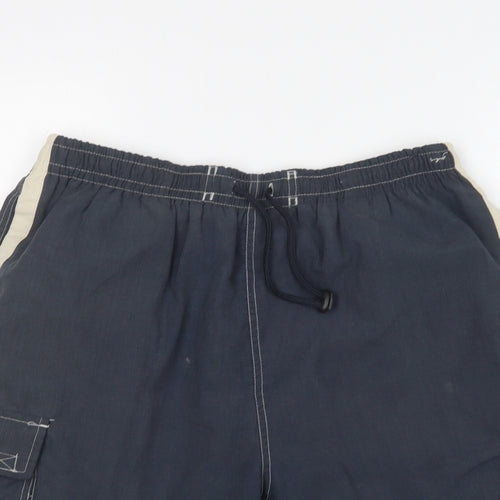 Giorgio Mens Blue Polyester Cargo Shorts Size M L9 in Regular Drawstring - Swim Shorts
