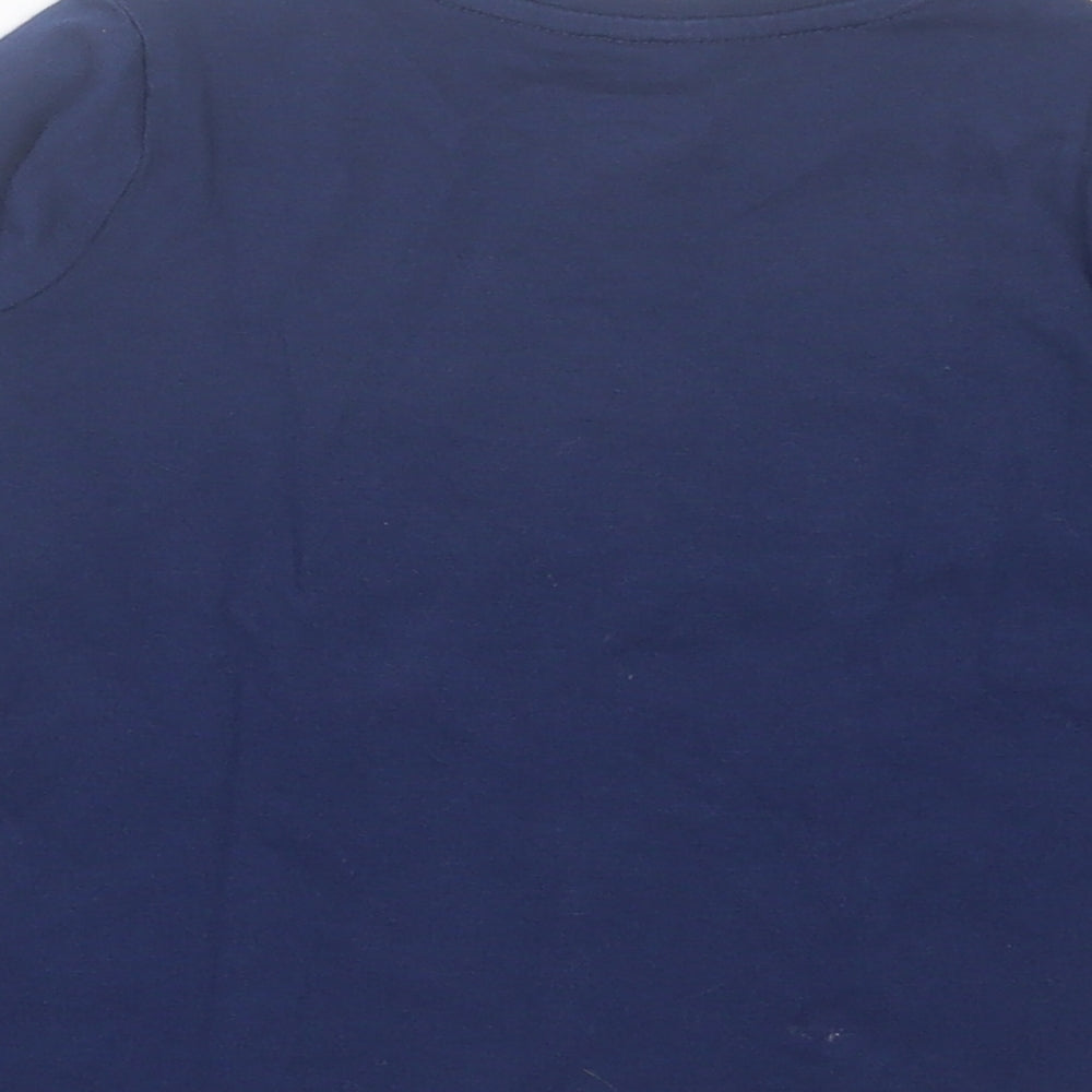 Marks and Spencer Girls Blue Cotton Basic Casual Size 4-5 Years Crew Neck Pullover - Rainbow Club