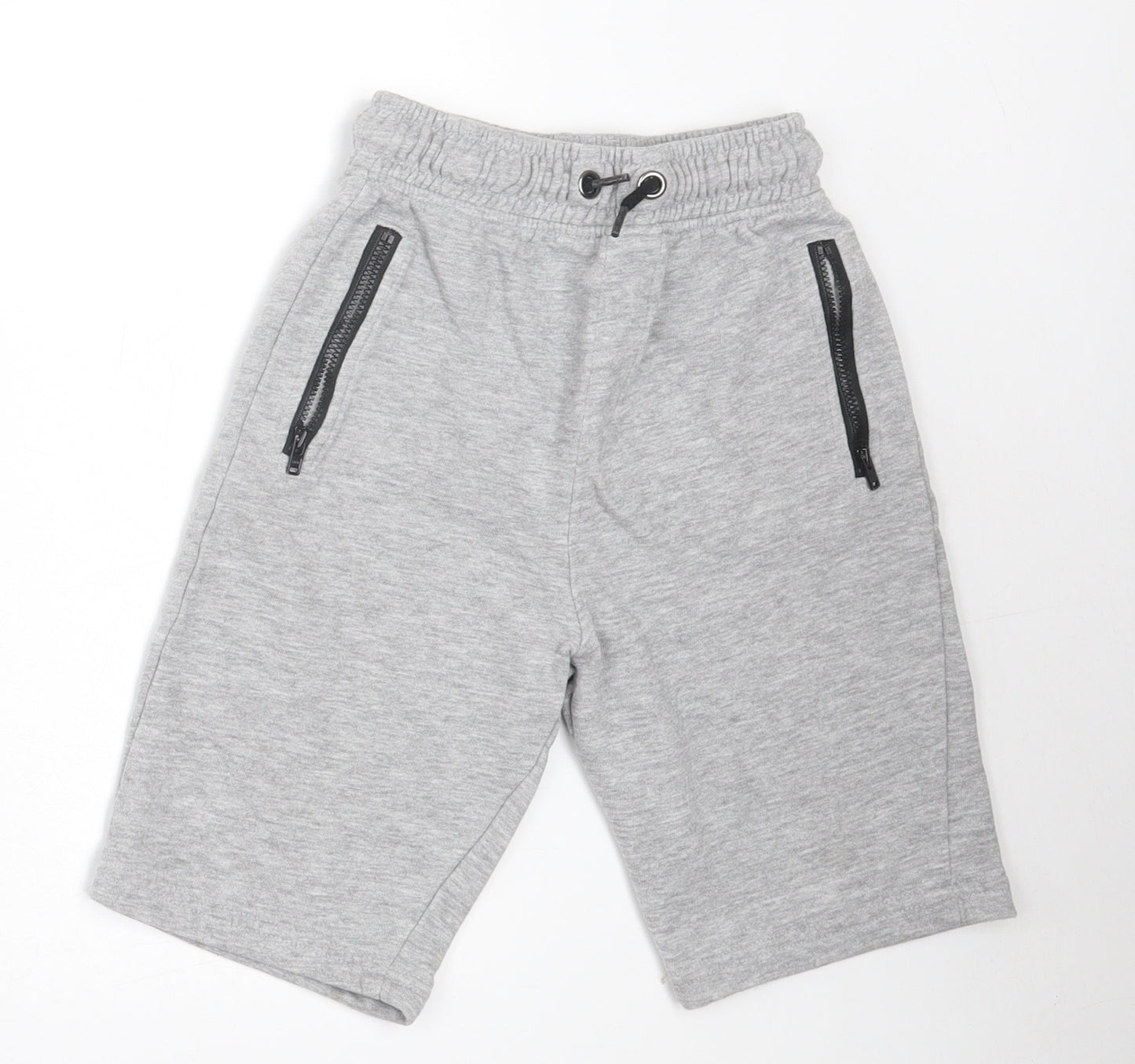 TU Boys Grey Cotton Sweat Shorts Size 8 Years Regular Drawstring