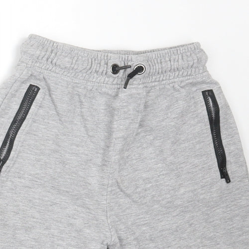 TU Boys Grey Cotton Sweat Shorts Size 8 Years Regular Drawstring
