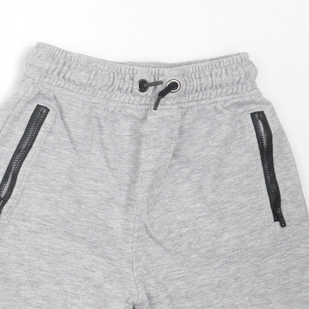 TU Boys Grey Cotton Sweat Shorts Size 8 Years Regular Drawstring