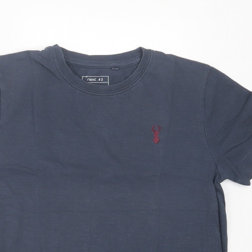 NEXT Boys Blue Cotton Basic T-Shirt Size 9 Years Crew Neck Pullover