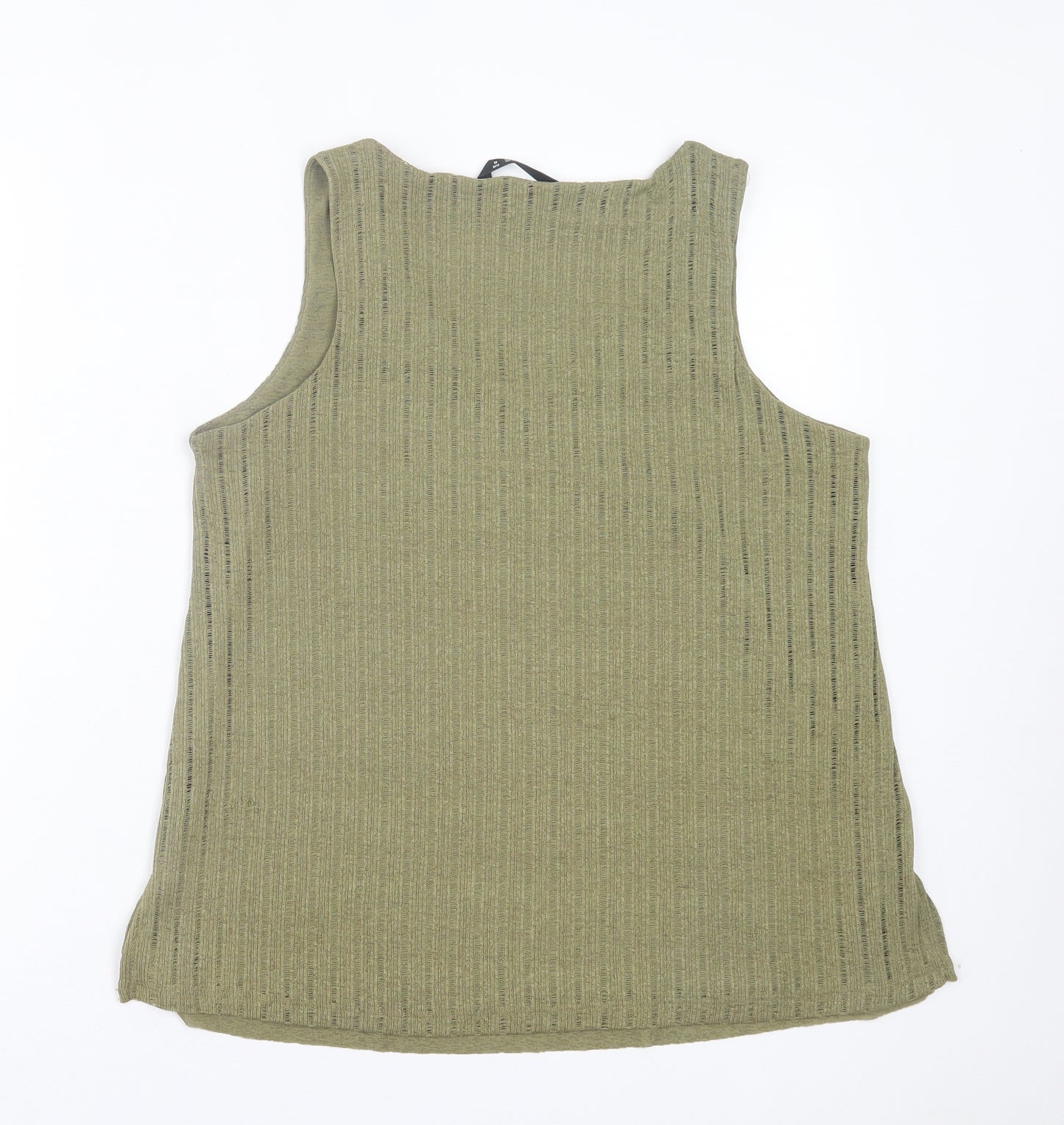 Dunnes Stores Womens Green Polyester Basic Tank Size M V-Neck