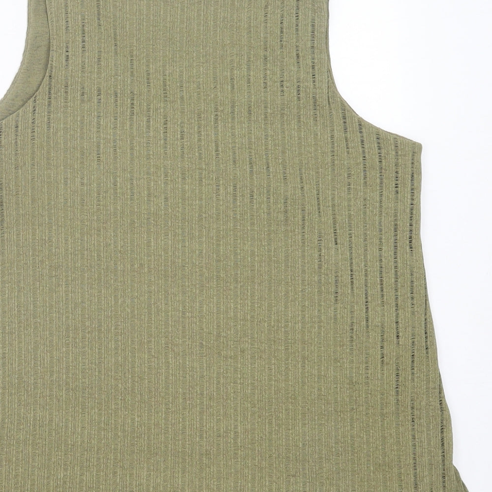 Dunnes Stores Womens Green Polyester Basic Tank Size M V-Neck