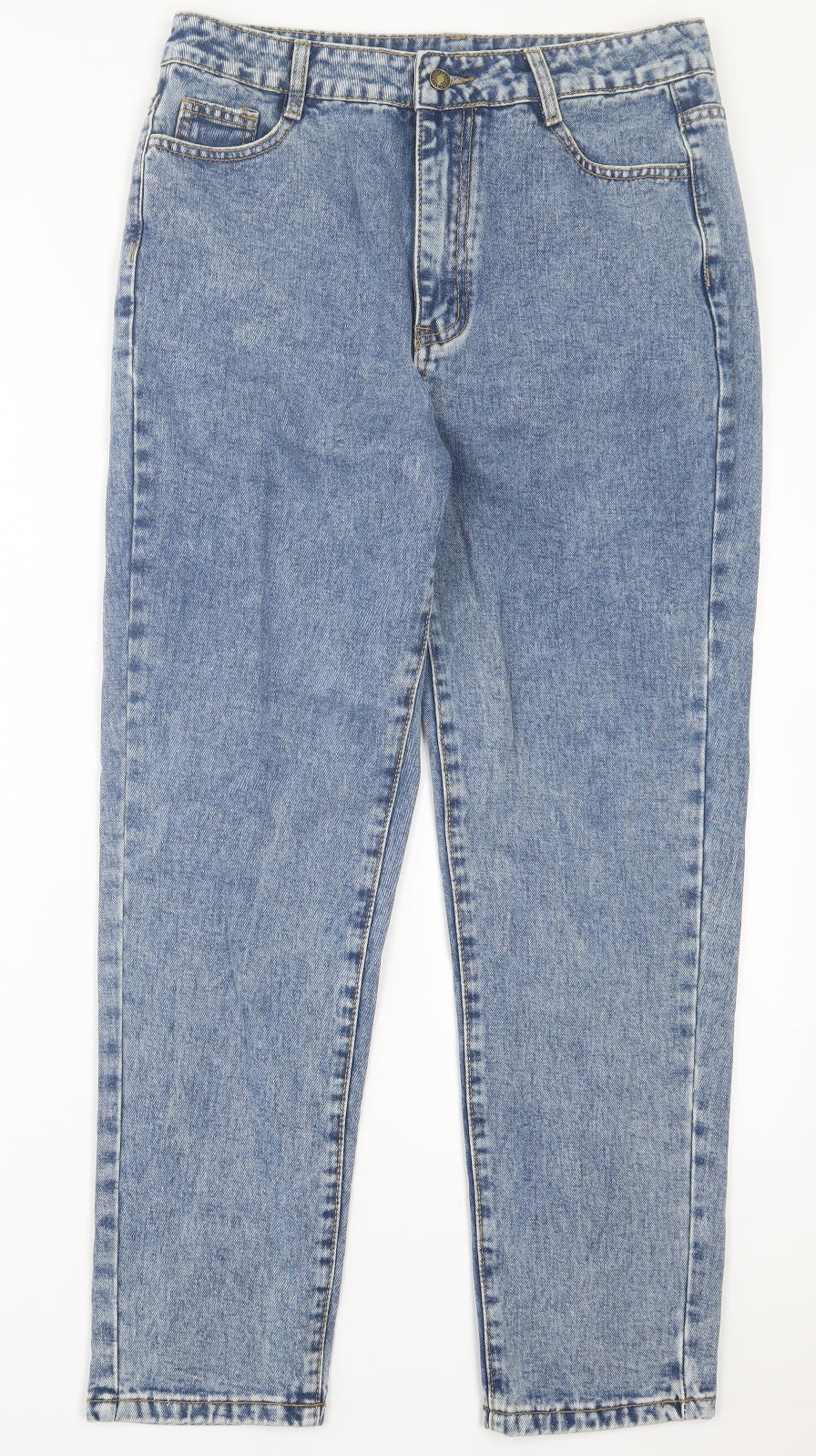 SheIn Womens Blue Cotton Straight Jeans Size L L28 in Regular Button
