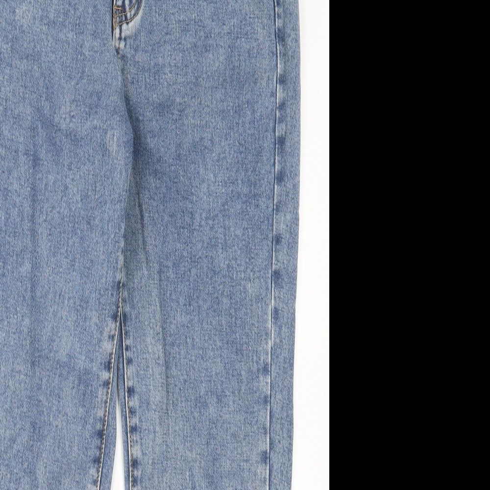 SheIn Womens Blue Cotton Straight Jeans Size L L28 in Regular Button