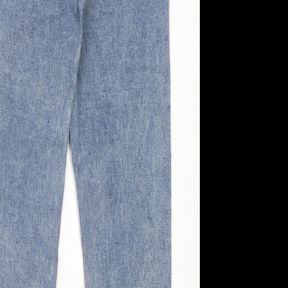 SheIn Womens Blue Cotton Straight Jeans Size L L28 in Regular Button