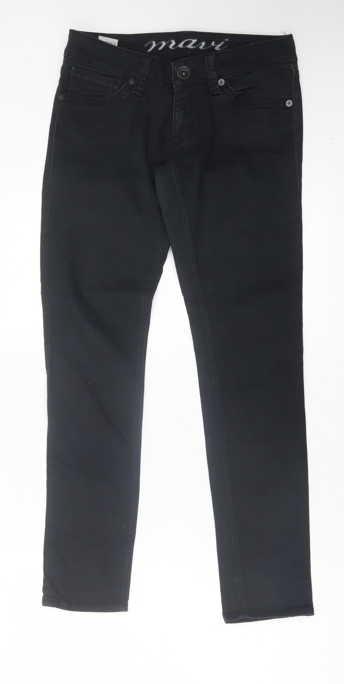 Mavi Womens Black Cotton Skinny Jeans Size 28 in L27 in Regular Button