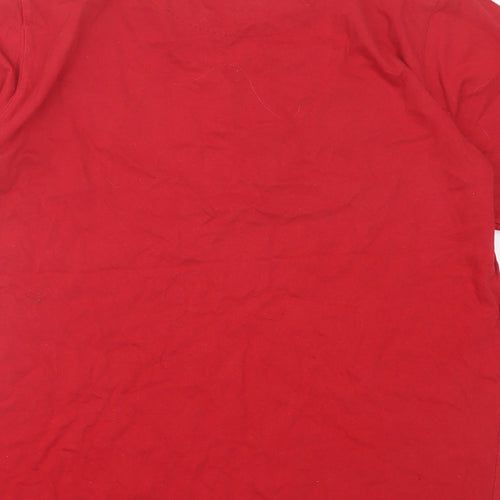 Slazenger Mens Red Cotton T-Shirt Size M Crew Neck