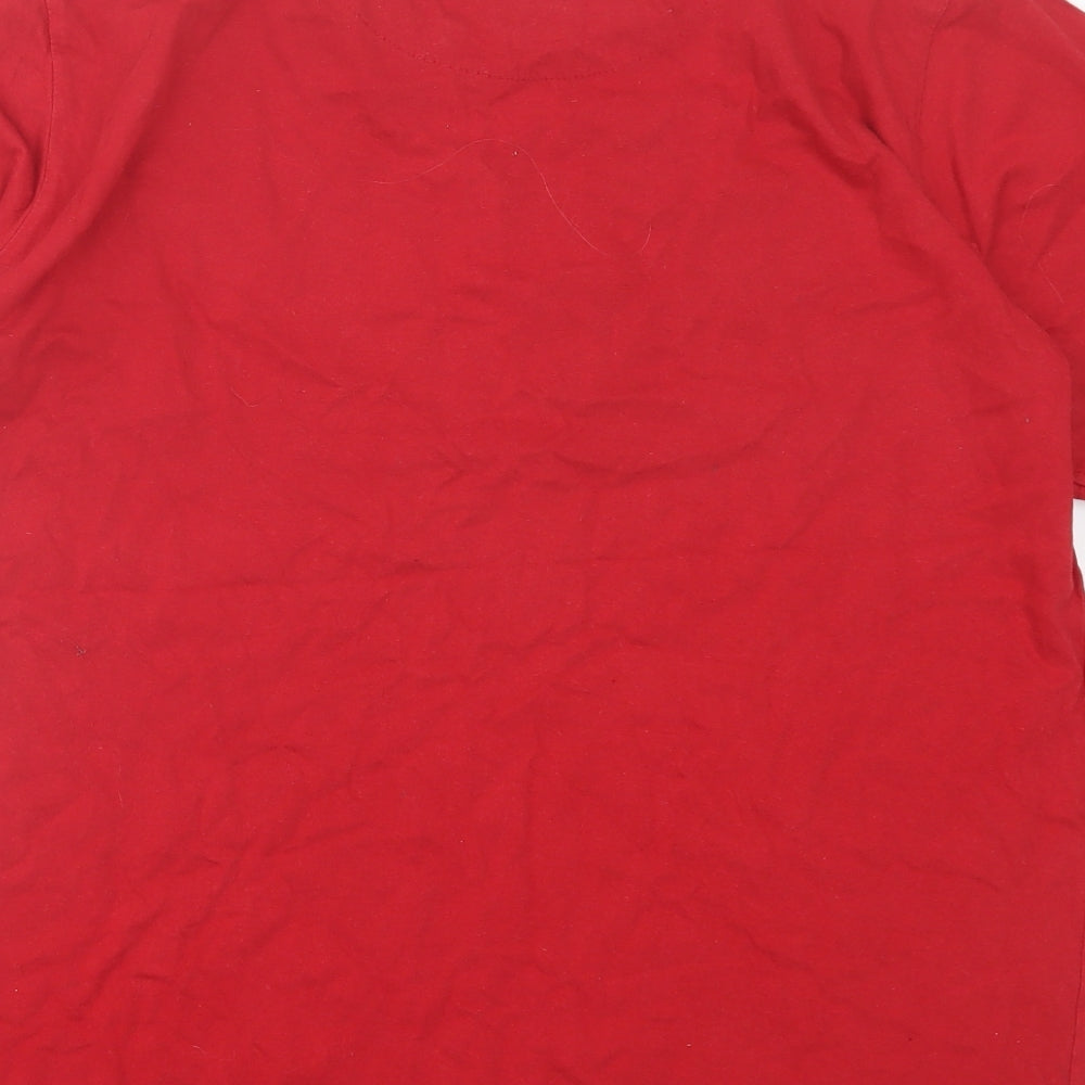 Slazenger Mens Red Cotton T-Shirt Size M Crew Neck