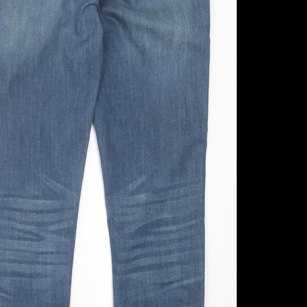 Fat Face Mens Blue Cotton Straight Jeans Size 36 in L29 in Slim Button